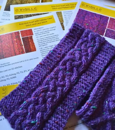 Aran knitted headband and pattern