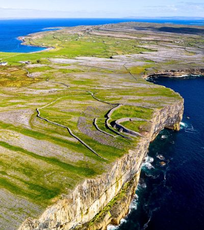 Aerial view of Dun Aonghas