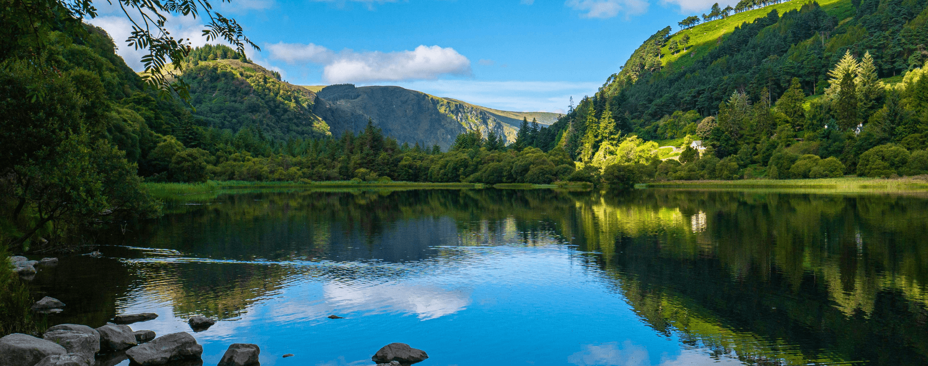 The beautiful views of Wicklow lake